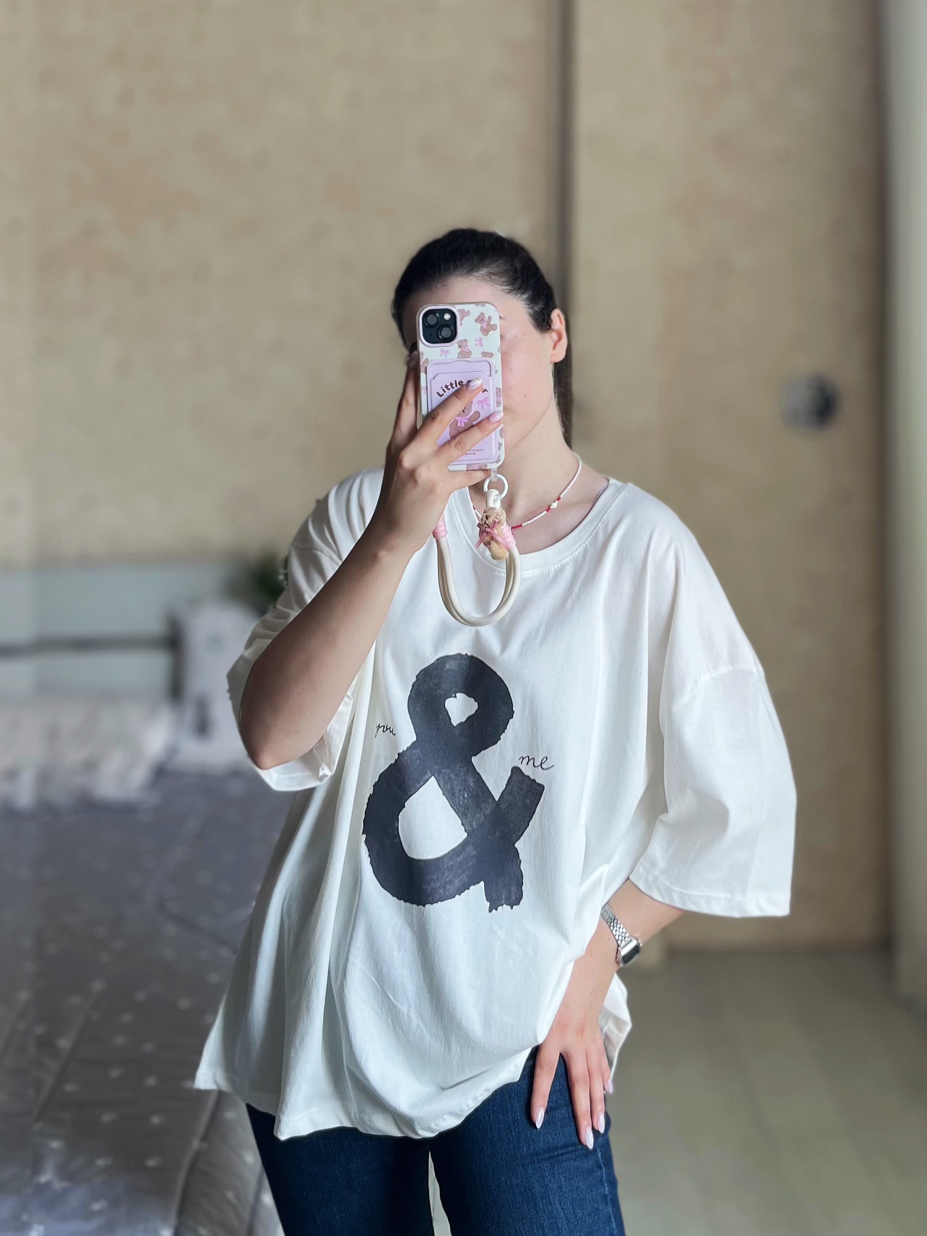 تیشرت باکسی طرح You & Me