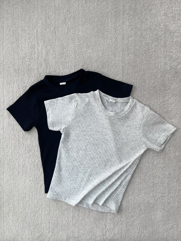 تیشرت کراپ کرکرهای یقه گرد